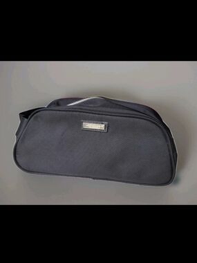 Versace Parfums Black Nylon Toiletry Bag Zipper Handle Case Organizer